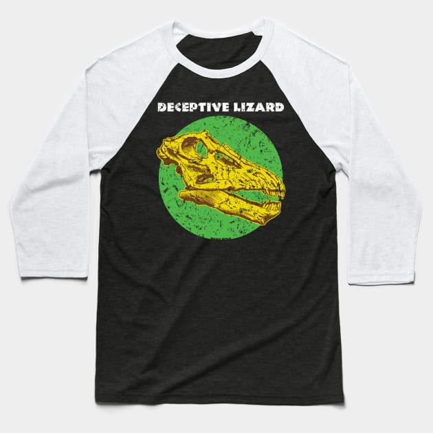 Deceptive Lizard Baseball T-Shirt by Shamus_Beyale